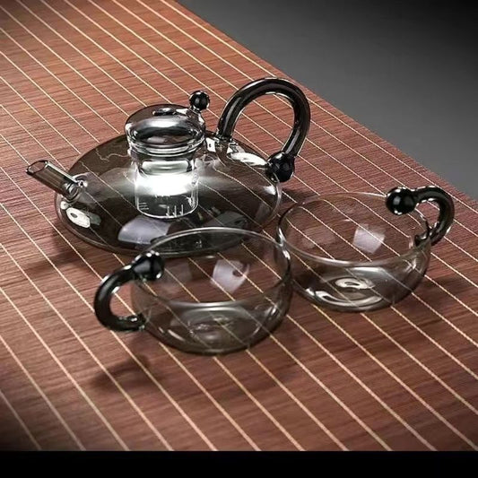 Electric Glass Teapot Warmer Set, Borosilicate Glass Stovetop Teapot with Infuser, Electric Tea Heater for Loose Leaf Tea