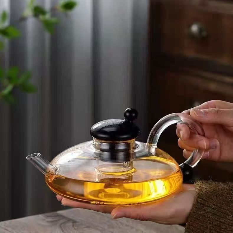 Electric Glass Teapot Warmer Set, Borosilicate Glass Stovetop Teapot with Infuser, Electric Tea Heater for Loose Leaf Tea