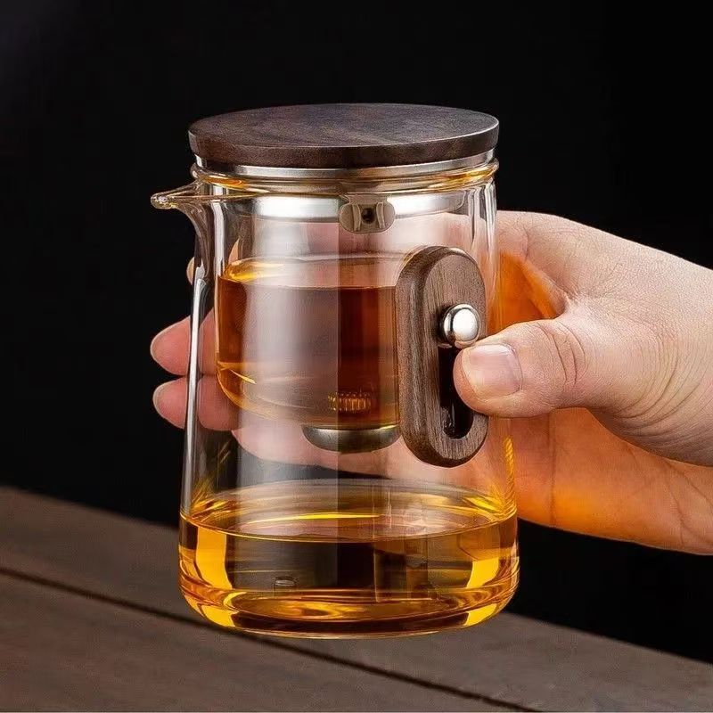 Tea Square Zero-Lever Penguin Teapot Set (1Pot+3Cups) | Portable Glass Tea Maker with Infuser