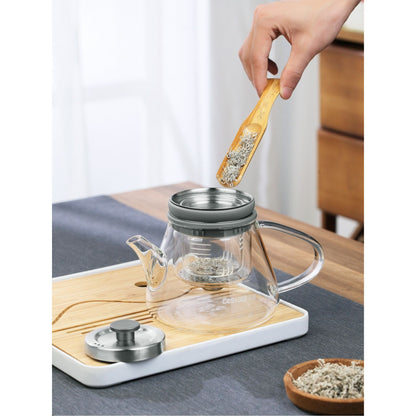 Adjustable Stainless Steel Infuser Glass Teapot, Portable Tea Maker for Home & Office