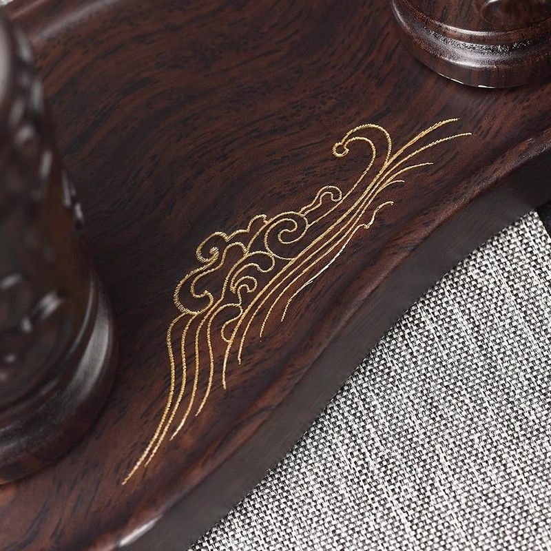 Hand-carved Solid Wood Tea Tool Holder, Traditional Chinese Tea Ceremony Decor