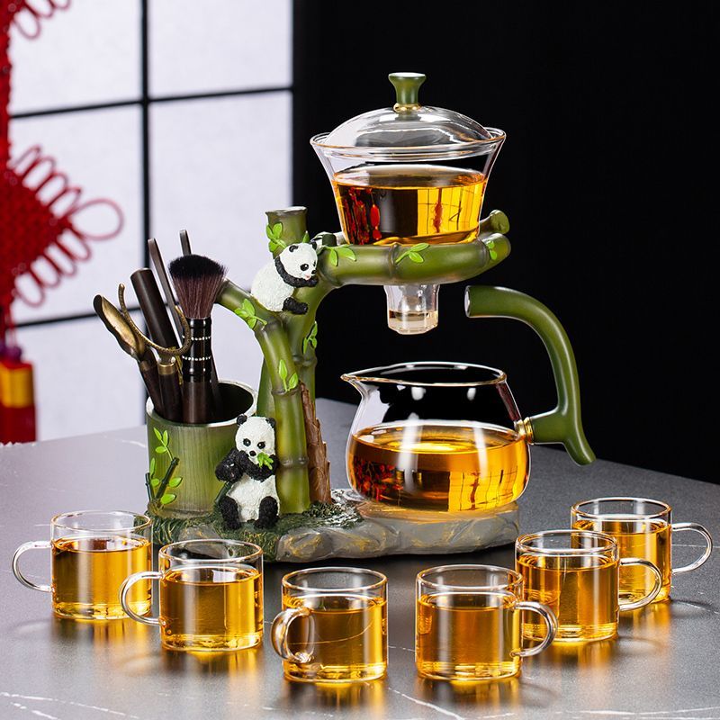 Panda Bamboo Automatic Tea Set