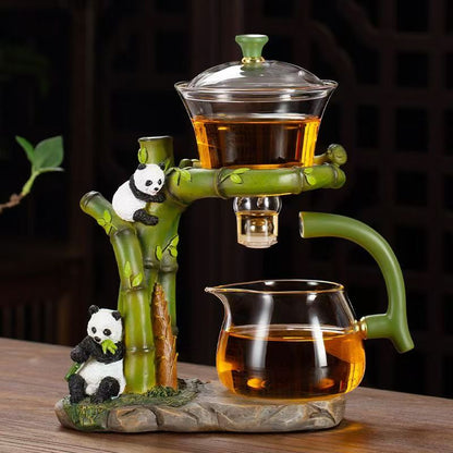Panda Bamboo Automatic Tea Set