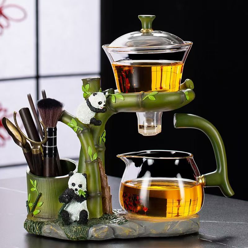 Panda Bamboo Automatic Tea Set