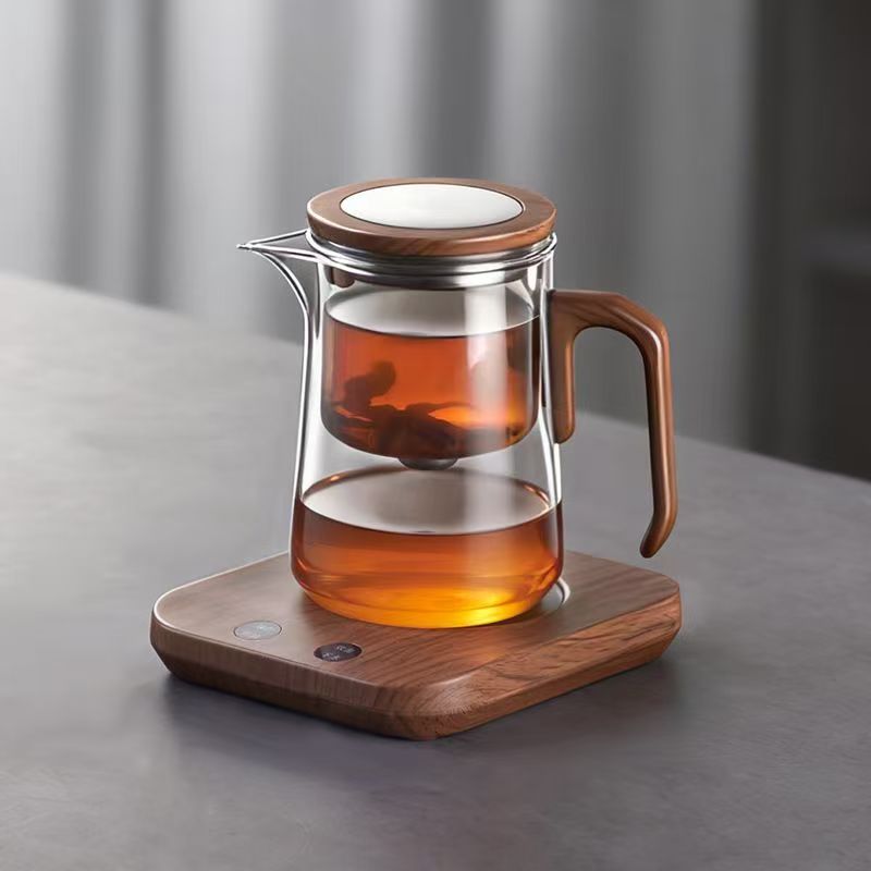 Smart Keep-Warm Glass Tea Infuser (Walnut)