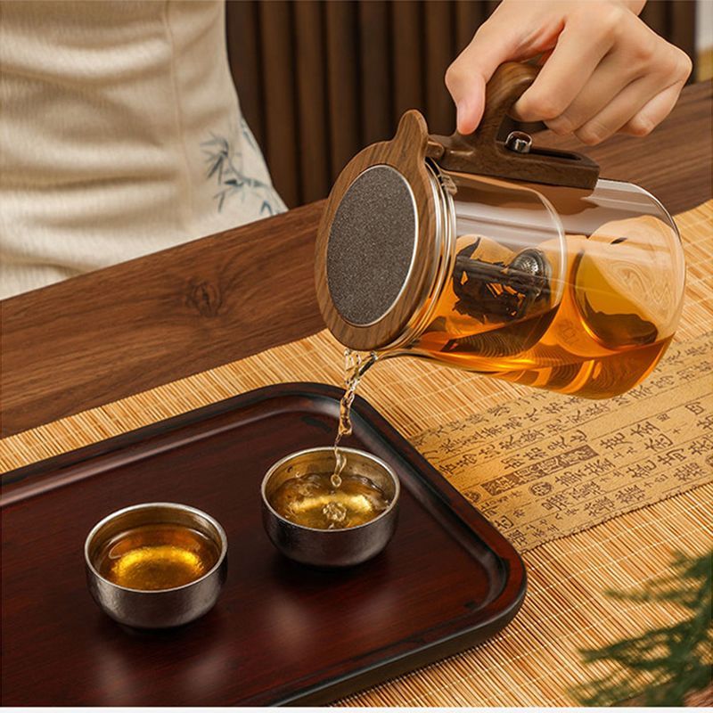 Smart Keep-Warm Glass Tea Infuser (Walnut)