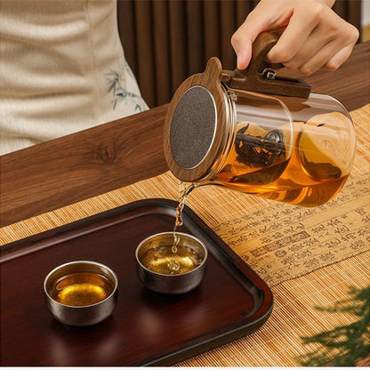 Smart Keep-Warm Glass Tea Infuser (Walnut)