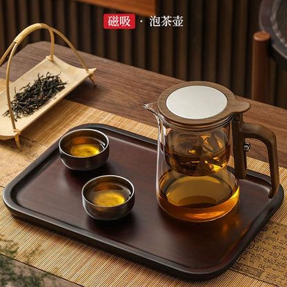 Smart Keep-Warm Glass Tea Infuser (Walnut)