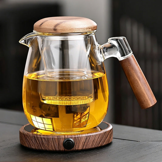 Smart Tea Warmer Set (Walnut) with 4 Cups