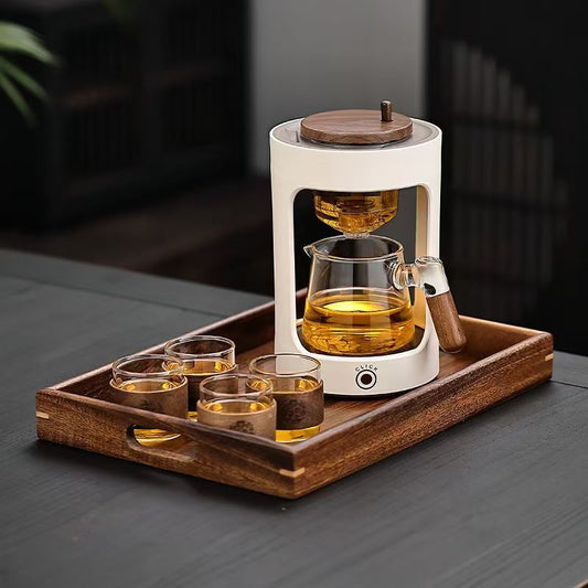 Automatic Lazy Tea Brewer with Infuser, Portable Glass Tea Set for Home & Office
